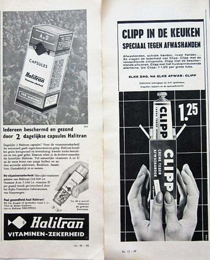 38 vintage advertenties reclames drogisterij producten 62-65, Verzamelen, Merken en Reclamevoorwerpen, Gebruikt, Overige typen