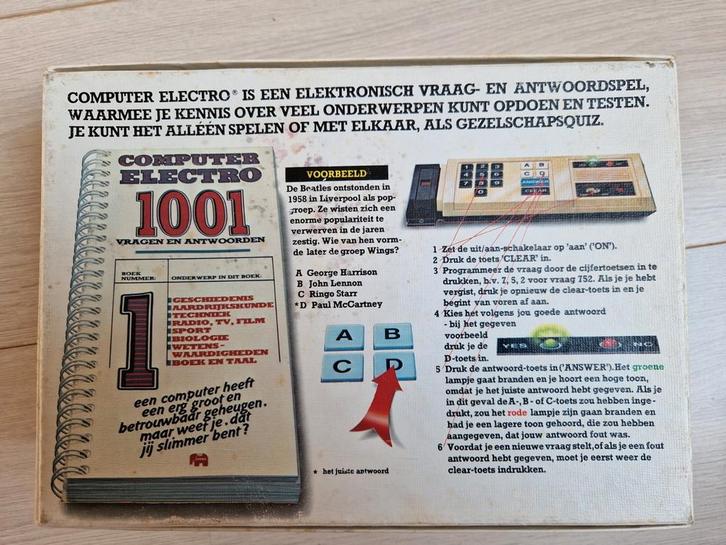 1979 computer electro 1001 vragen en antwoorden jumbo retro, Verzamelen, Speelgoed, Zo goed als nieuw, Ophalen of Verzenden