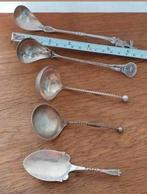 Lot zilver 2x roomlepel , 2 x zilveren jamlepel, 1 theeschep, Ophalen, Zilver