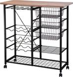 Keukenkast - Keukentrolley-90x40x92 cm-Opbergrek, Minder dan 100 cm, 25 tot 50 cm, Bruin, Nieuw