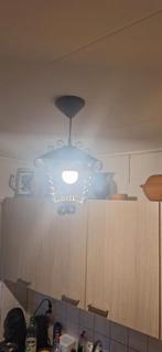 Vintage hanglamp met glazen kap, Huis en Inrichting, Lampen | Hanglampen, Gebruikt, Vintage, Ophalen of Verzenden, Glas