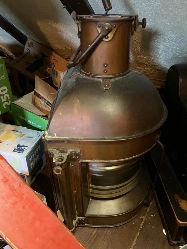 Antieke koperen scheepslamp, Antiek en Kunst, Antiek | Lampen, Ophalen