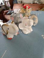 5 Olifant Spaarpotten, Ophalen, Gebruikt, Steen, Aardewerk of Keramiek, Dier