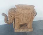 Vintage rieten / rotan olifant bijzettafel, Huis en Inrichting, Ophalen