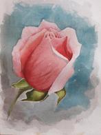 Aquarel roos, Ophalen of Verzenden