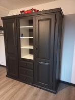 Zwart gelakte eiken kast, Huis en Inrichting, Kasten | Kledingkasten, Ophalen, Zo goed als nieuw, 25 tot 50 cm, 150 tot 200 cm