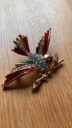Broche siervogel op tak ( strass steentjes), Overige materialen, 4 tot 7 cm, Nieuw, Ophalen of Verzenden