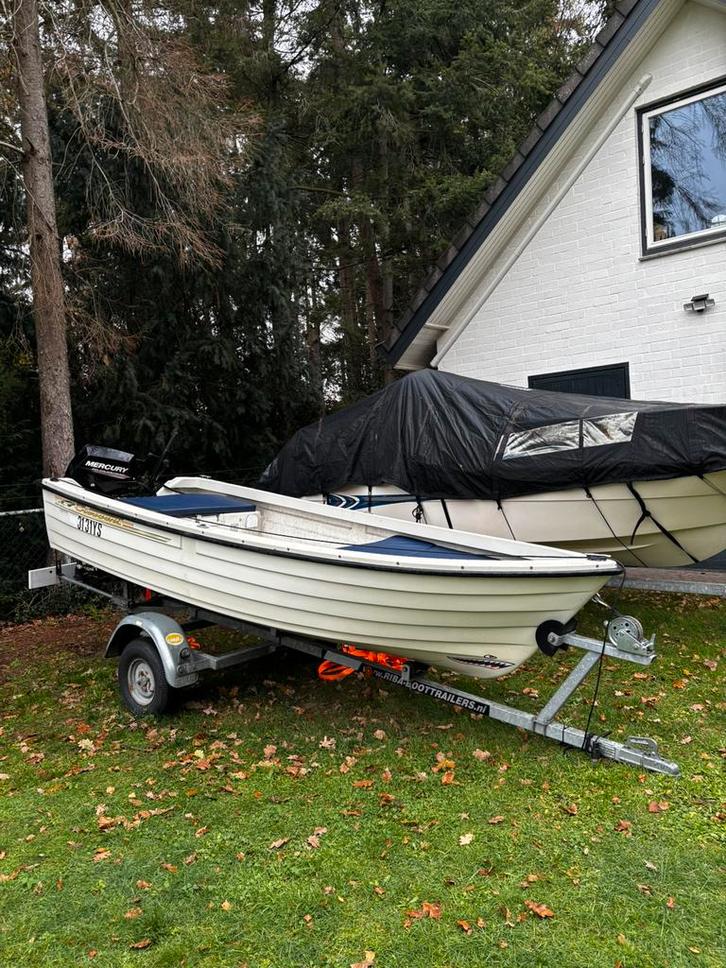 Crescent 410 met 20pk Mercury en trailer, Watersport en Boten, Motorboten en Motorjachten, Gebruikt, Polyester, Tot 6 meter, Benzine