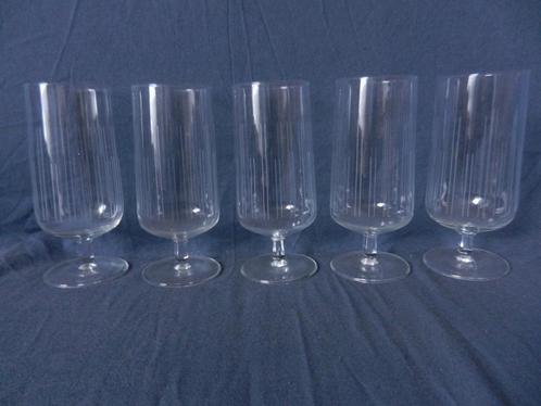 5 grote bierglazen Copier Leerdam servies Atlanta h 15,8 cm, Antiek en Kunst, Antiek | Glas en Kristal, Ophalen of Verzenden