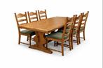 Eettafelset Robuust eiken kloostertafel 6 ladderback stoelen, Ophalen, Eikenhout, 200 cm of meer, Kloostertafel