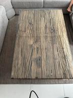 Houten Salontafel met Glasplaat, Ophalen, 100 tot 150 cm, Zo goed als nieuw, Minder dan 50 cm
