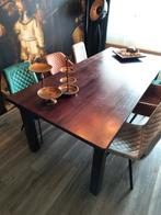 Robuuste Eettafel + 6 Stoelen (Zo Goed Als Nieuw), 200 cm of meer, Zo goed als nieuw, Rechthoekig, 50 tot 100 cm