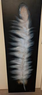 2 Schilderijen van Lucy Jantling - Abstracte Veer, Ophalen