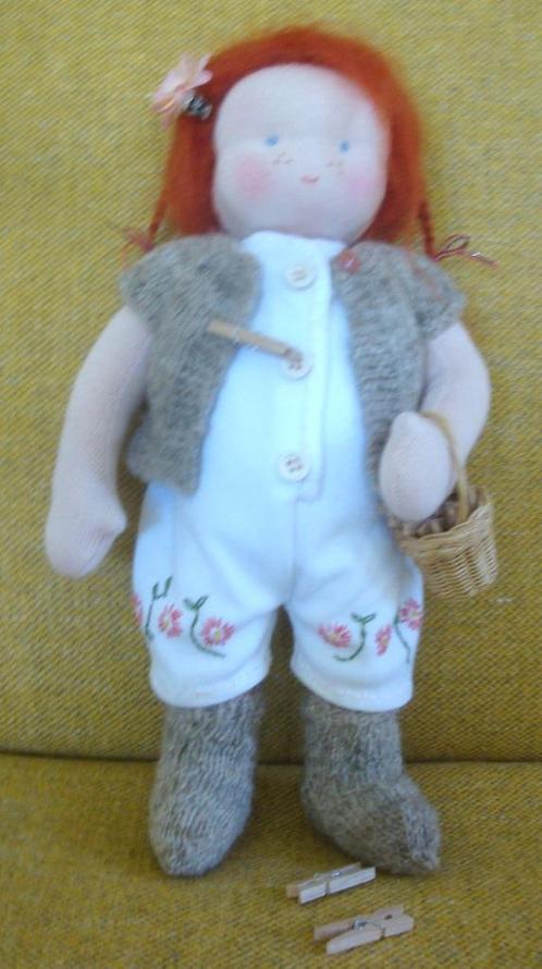 Antroposofische pop ca. 32 cm, handgemaakt, incl. kleding, Kinderen en Baby's, Speelgoed | Poppen, Nieuw, Overige typen, Ophalen of Verzenden