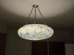 Art Deco schaal lamp, confetti glas, in nette staat., Huis en Inrichting, Lampen | Hanglampen, Gebruikt, Vintage, Ophalen of Verzenden