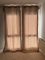 Beige gestreepte gordijnen, Ophalen, 100 tot 150 cm, 200 cm of meer, Beige