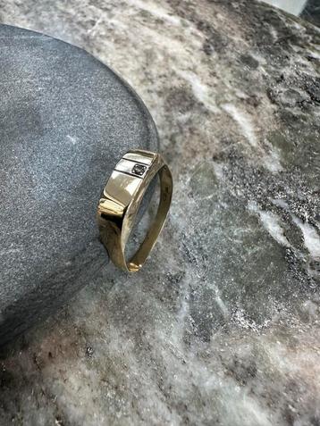 14k Gouden Ring met Briljant beschikbaar voor biedingen