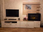 XXL TV-Wandmeubel (289cm) incl. Verwarmende Sfeerhaard & Wan, Ophalen, 100 tot 150 cm, 100 tot 150 cm, Zo goed als nieuw
