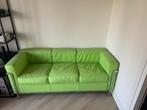 Originele Cassina LC2 Le Corbusier 3-zits Bank - Groen Leer, Ophalen, Gebruikt, 150 tot 200 cm, Tweepersoons