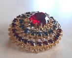Oude Franse Broche Rode en Zwarte Rijnstenen. GRATIS Verz., Verzenden, Overige materialen, Broche