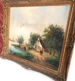 Oude schilderij boerderij olieverf op doek, Ophalen