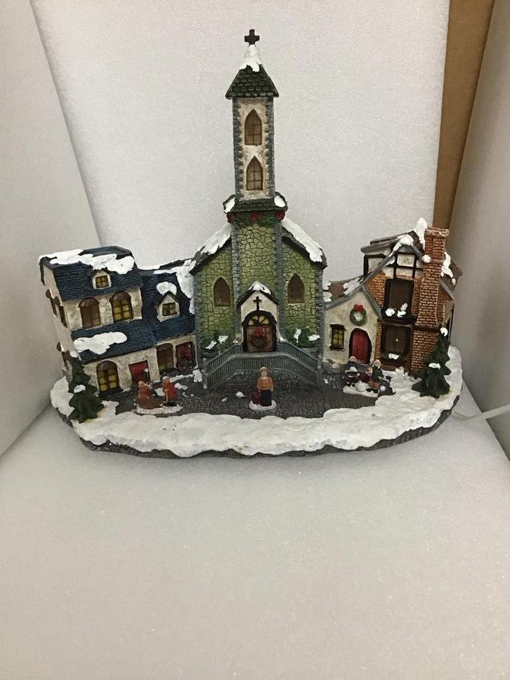 Verlicht Kerstdorp met Kerk, Diversen, Kerst, Zo goed als nieuw, Ophalen of Verzenden