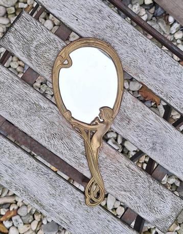 Prachtige messing Jugendstil handspiegel. beschikbaar voor biedingen