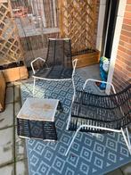 GRATIS 2 loungestoelen met klein tafeltje, Ophalen, Gebruikt, Aluminium, 2 zitplaatsen