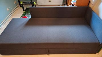 Ikea Bedbank Eenpersoons - Zwart/Grijs - Met Opbergruimte beschikbaar voor biedingen