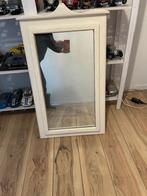 Prachtige grote  spiegel in eiken houten bewerkte lijst, Ophalen, 100 tot 150 cm, Zo goed als nieuw, Rechthoekig