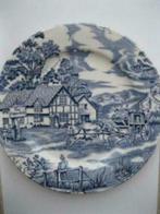 Englisch style blauw bordje handpainted luneville france, Ophalen of Verzenden