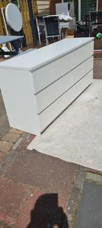Mooie ikea malm ladekast met 6 lades en witte glasplaat, Huis en Inrichting, Ophalen, 5 laden of meer, 150 tot 200 cm, Zo goed als nieuw