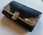 Antiek leren portemonnee met zilver beslag, Antiek en Kunst, Ophalen of Verzenden
