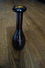 Glazen vaas bruin handmade, Huis en Inrichting, Woonaccessoires | Vazen, Overige kleuren, Nieuw, Ophalen of Verzenden, Glas