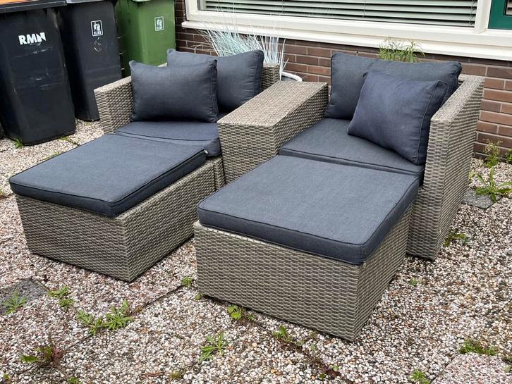 Loungeset 5 delen, Tuin en Terras, Tuinsets en Loungesets, Zo goed als nieuw, Ophalen