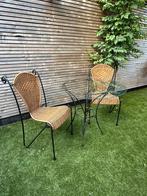 Frederick Weinberg geïnspireerde bistro set, Ophalen, Gebruikt, Rotan