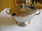 zilverkleurig  soepterrine op voet van 25r x15hoog x32breed, Ophalen of Verzenden