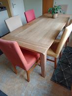 Robuuste massief eiken eettafel, Ophalen, Gebruikt, 200 cm of meer, 50 tot 100 cm
