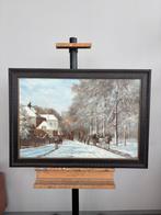 Winterlandschap met Koets - Olieverf op Doek, Ophalen