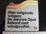 sticker de nieuwe opel rekord met windprofiel logo, Verzamelen, Stickers, Verzenden, Zo goed als nieuw, Auto of Motor