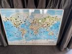Wereldkaart met Dieren magnetisch 138x99cm, Antiek en Kunst, Antiek | Schoolplaten, Ophalen, Natuur en Biologie