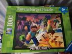 Minecraft puzzel 100 stukjes, Ophalen of Verzenden, Meer dan 50 stukjes, Zo goed als nieuw, 6 jaar of ouder