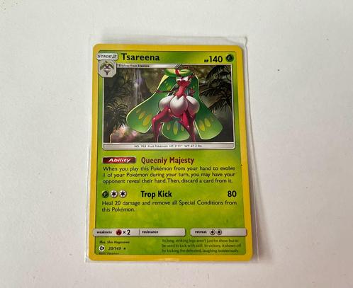 Tsareena holo mint 20/149 Sun&Moon, Hobby en Vrije tijd, Verzamelkaartspellen | Pokémon, Zo goed als nieuw, Losse kaart, Foil