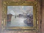 Mooi schilderij (haven) van Theo Wiegman, Antiek en Kunst, Ophalen of Verzenden