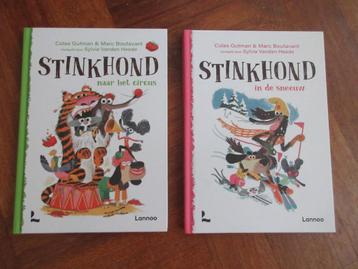2 x boeken Stinkhond : naar het circus + in de sneeuw beschikbaar voor biedingen