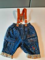 Jeans  met bretels mt 62/68, Ophalen of Verzenden, Zo goed als nieuw, Meisje, Broekje