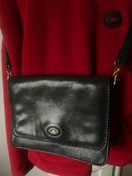 Vintage zwart The Bridge schoudertas leer 22x16cm, Sieraden, Tassen en Uiterlijk, Tassen | Damestassen, Verzenden, Gebruikt, Zwart