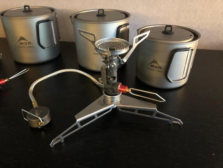 MSR PocketRocket Deluxe + MSR LowDown + 2x MSR Kettle - set, Caravans en Kamperen, Kampeergereedschap, Nieuw, Ophalen of Verzenden
