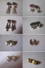 Diverse oorbellen / vintage oorclips faux parel, Ophalen, Gebruikt, Zilver, Overige materialen