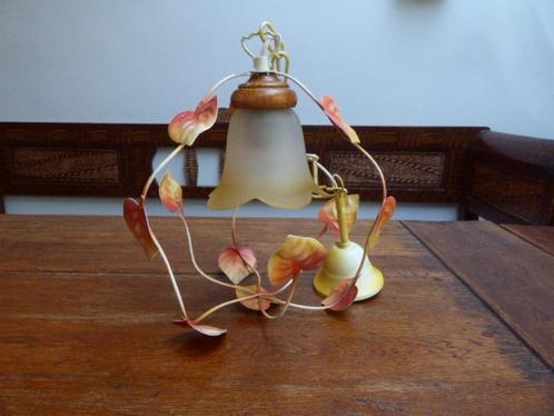 Vintage metalen Franse hanglamp, Antiek en Kunst, Antiek | Lampen, Ophalen of Verzenden